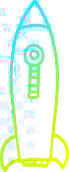 cold gradient line drawing cartoon space rocket vector
