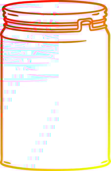 warm gradient line drawing cartoon empty glass jar vector