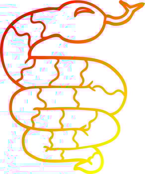 warm gradient line drawing cartoon snake vector