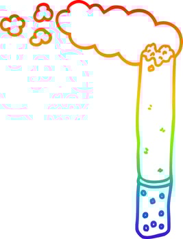 rainbow gradient line drawing cartoon cigarette vector