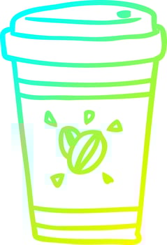 cold gradient line drawing cup of takeout coffee vector