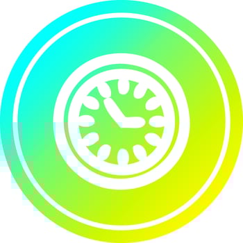 wall clock circular in cold gradient spectrum vector