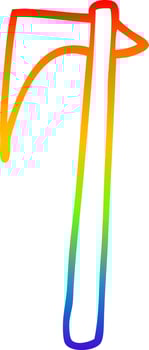 rainbow gradient line drawing cartoon viking axe vector