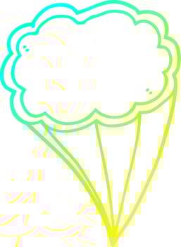 cold gradient line drawing cartoon decorative cloud vector
