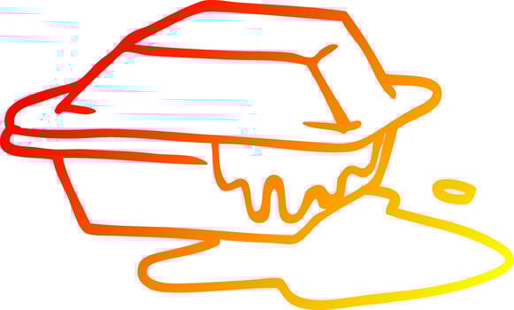 warm gradient line drawing cartoon cheesy takeout vector