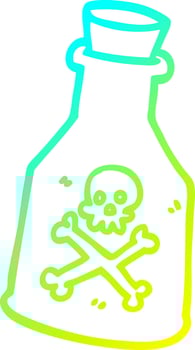 cold gradient line drawing cartoon poison bottle vector