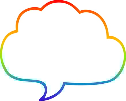 rainbow gradient line drawing cartoon grey speech bubble vector