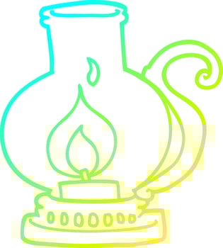 cold gradient line drawing cartoon lantern vector