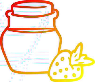 warm gradient line drawing jar of strawberry jam vector