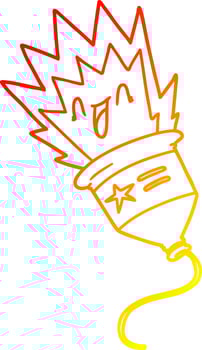 warm gradient line drawing party popper cartoon vector