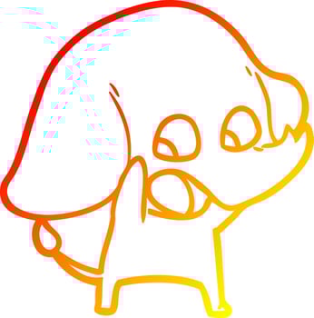 warm gradient line drawing cute cartoon elephant vector