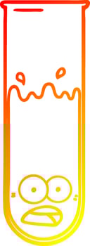 warm gradient line drawing cartoon test tube vector