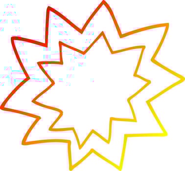 warm gradient line drawing cartoon fire explosion vector