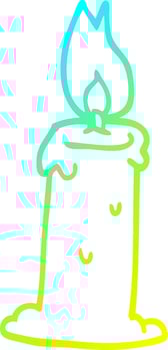 cold gradient line drawing carton candle vector