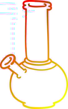 warm gradient line drawing cartoon bong vector