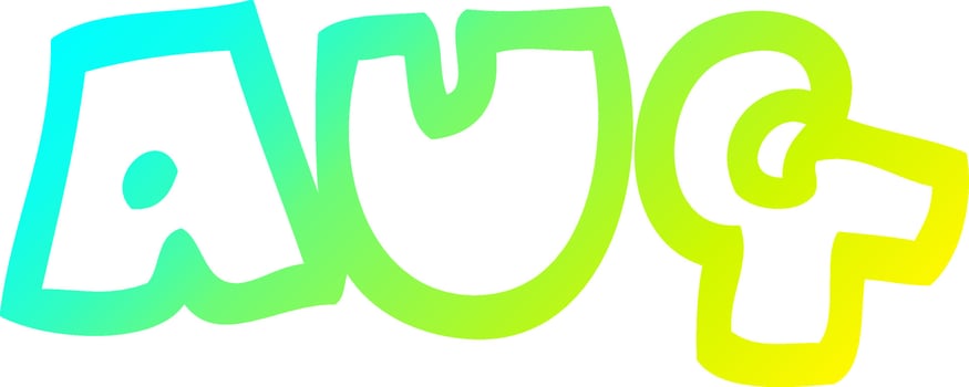 cold gradient line drawing cartoon month of august vector