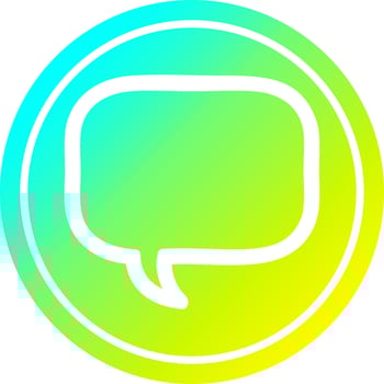 speech bubble circular in cold gradient spectrum vector