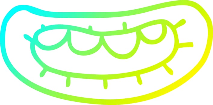 cold gradient line drawing cartoon mouth vector