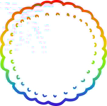 rainbow gradient line drawing cartoon biscuit vector