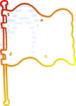 warm gradient line drawing cartoon flag vector