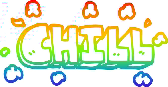 rainbow gradient line drawing cartoon chill symbol vector