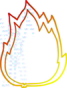 warm gradient line drawing cartoon fire vector