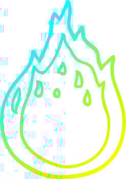 cold gradient line drawing cartoon fire vector