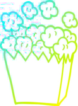 cold gradient line drawing cartoon popcorn vector