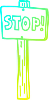 cold gradient line drawing cartoon traffic signs vector