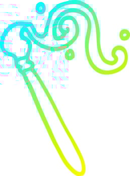 cold gradient line drawing cartoon paint brush vector
