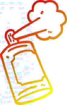 warm gradient line drawing cartoon spray can vector