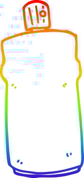 rainbow gradient line drawing cartoon spray can vector