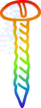 rainbow gradient line drawing cartoon metal screw vector