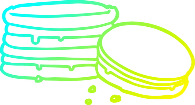 cold gradient line drawing biscuit vector