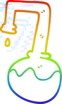 rainbow gradient line drawing cartoon science experiment vector