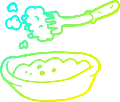 cold gradient line drawing cartoon bowl of food vector