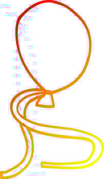 warm gradient line drawing cartoon ballon with string vector