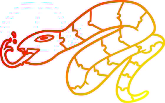 warm gradient line drawing hissing snake vector