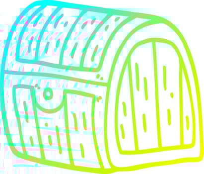 cold gradient line drawing cartoon treasure chest vector