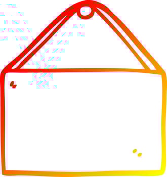 warm gradient line drawing cartoon blank sign vector