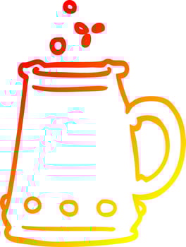 warm gradient line drawing cartoon jem encrusted cup vector