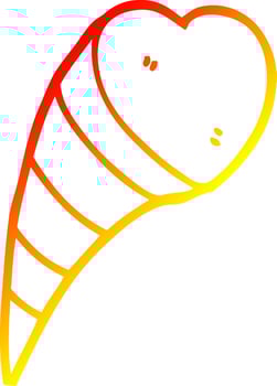 warm gradient line drawing cartoon love heart symbol vector