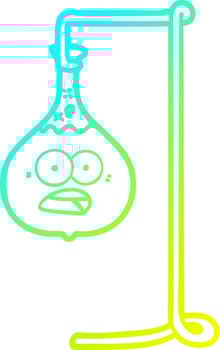 cold gradient line drawing cartoon science experiment vector