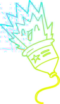 cold gradient line drawing party popper cartoon vector
