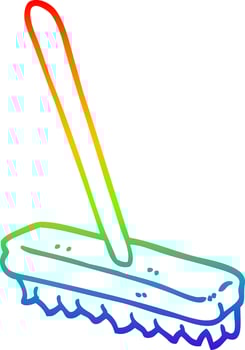 rainbow gradient line drawing cartoon sweeping brush vector