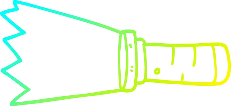 cold gradient line drawing cartoon lit torch vector