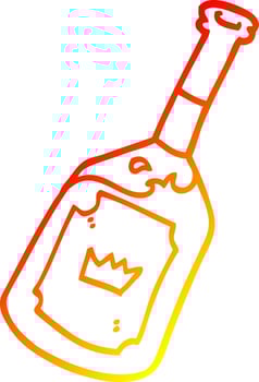 warm gradient line drawing cartoon alcoholic drink vector