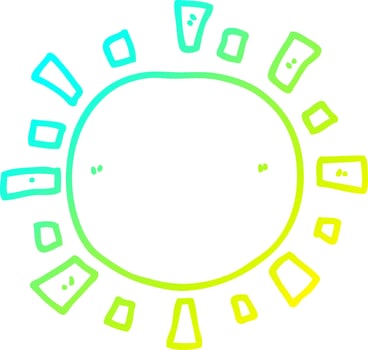 cold gradient line drawing cartoon sun vector