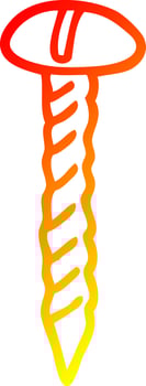 warm gradient line drawing brass screw vector