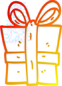 warm gradient line drawing cartoon gift vector